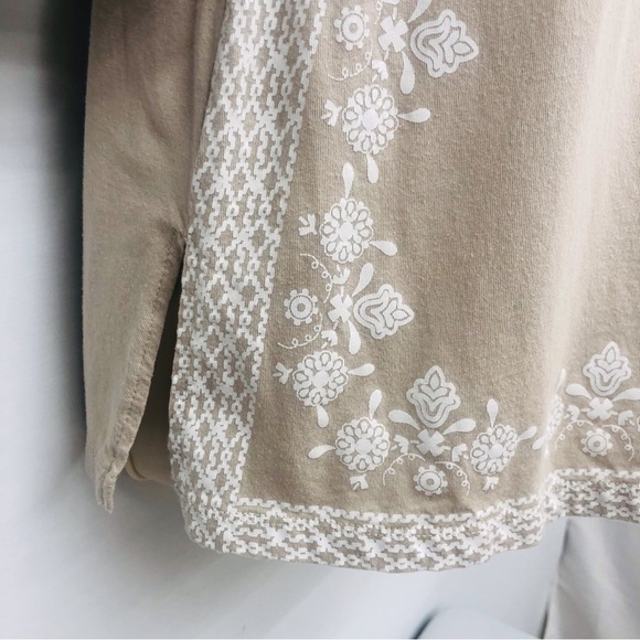 INC International Concepts Tan White Mosaic Print Tunic - Picture 6 of 16